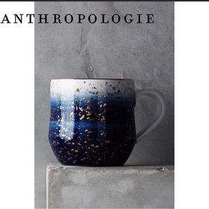 𝅺🌹ANTHROPOLOGIE Mimira Gold Flecked Coffee Mug in mint condition.